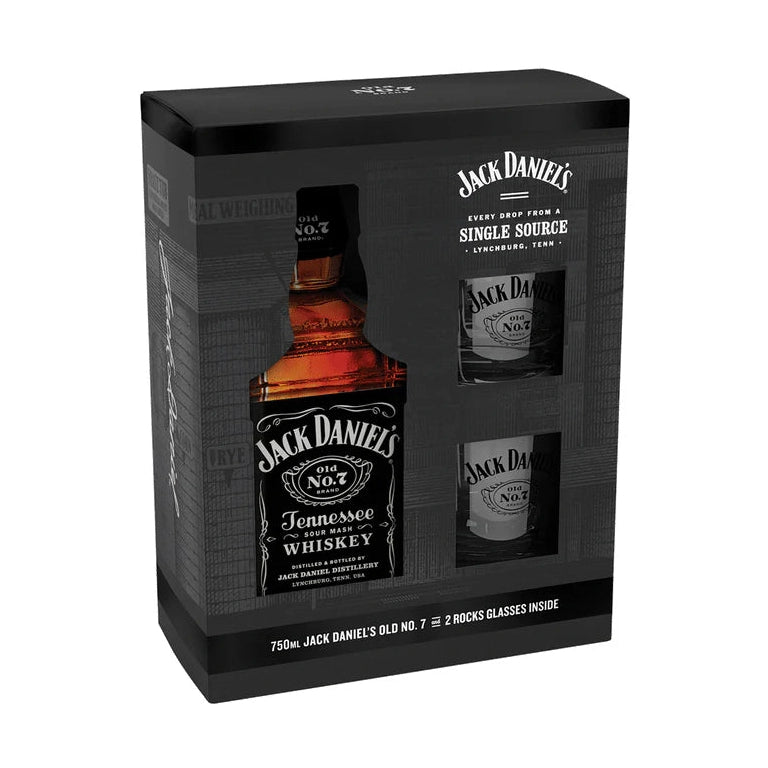 JACK DANIELS EQUITY 750ml GB W/GLASSES - Premier Cru Retail Stores