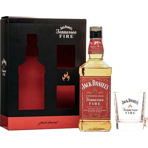 JACK DANIELS FIRE 750ml GB W/GLASSES - Premier Cru Retail Stores