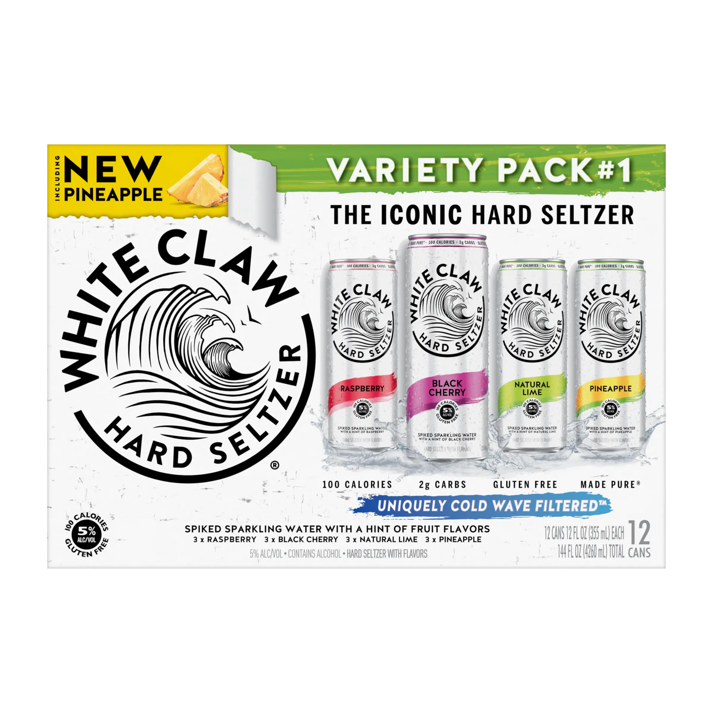 WHITE CLAW HARD SELTZER 4.5% VARIETY PACK 1 - Premier Cru Retail Stores